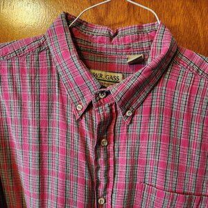 Men's 2XL W.R. Gass Red Plaid Short Sleeve Button Down Shirt